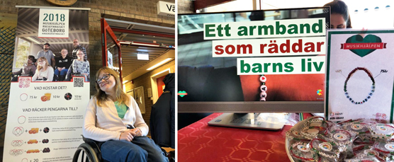 Sofia säljer armband och fika på skolan