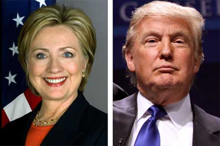 Hillery Clinton Demokrat och Donald Trump Republikan